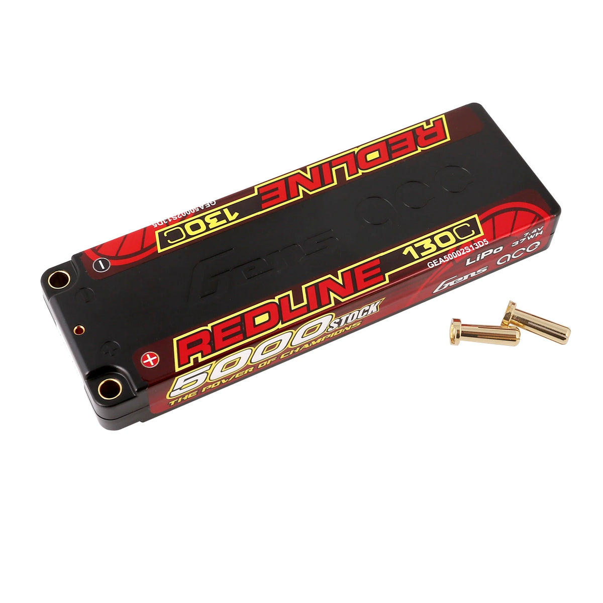 Gens ace 5000mAh 2S 130C 7.4V Lipo Battery | 5.0mm bullet | Redline 1.0