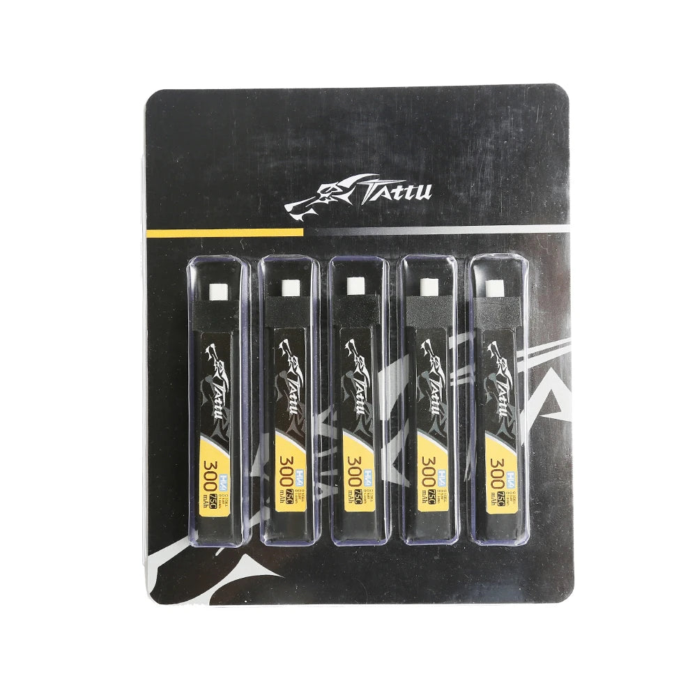 Tattu 300mAh 1S 75C 3.8V(HV) Lipo Battery | BT 2.0 Plug | FPV Classic (5pcs)