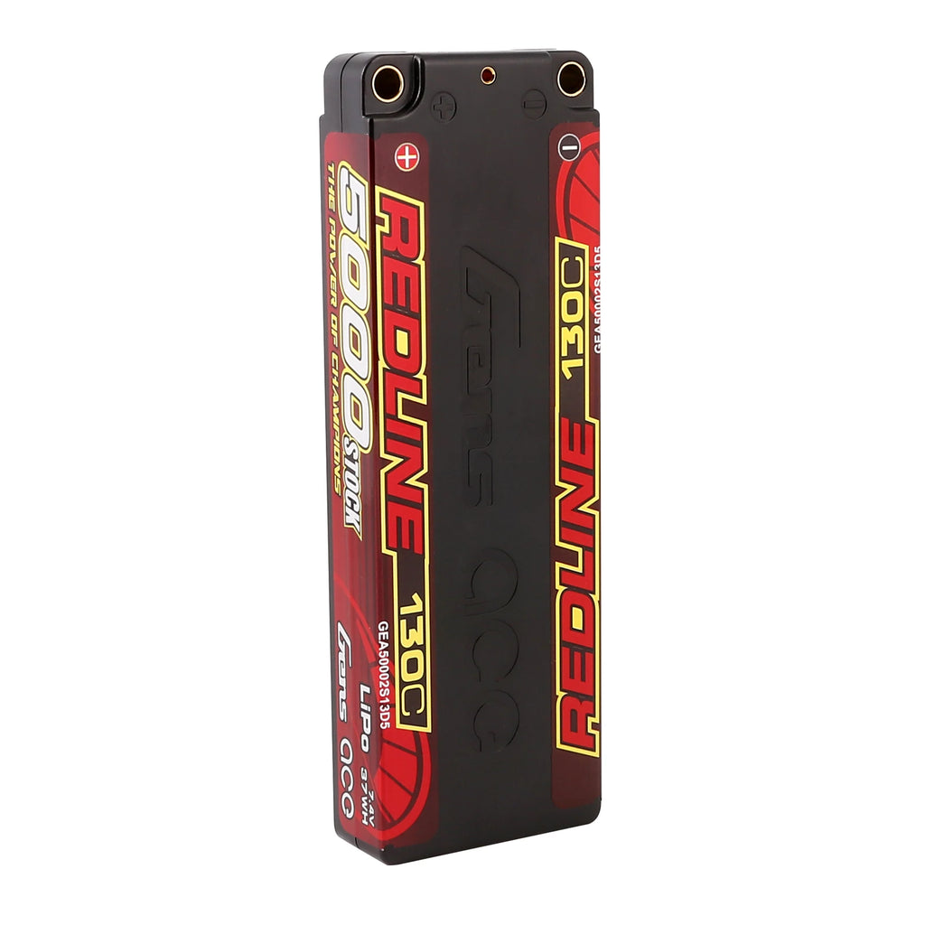 Gens ace 5000mAh 2S 130C 7.4V Lipo Battery | 5.0mm bullet | Redline 1.0