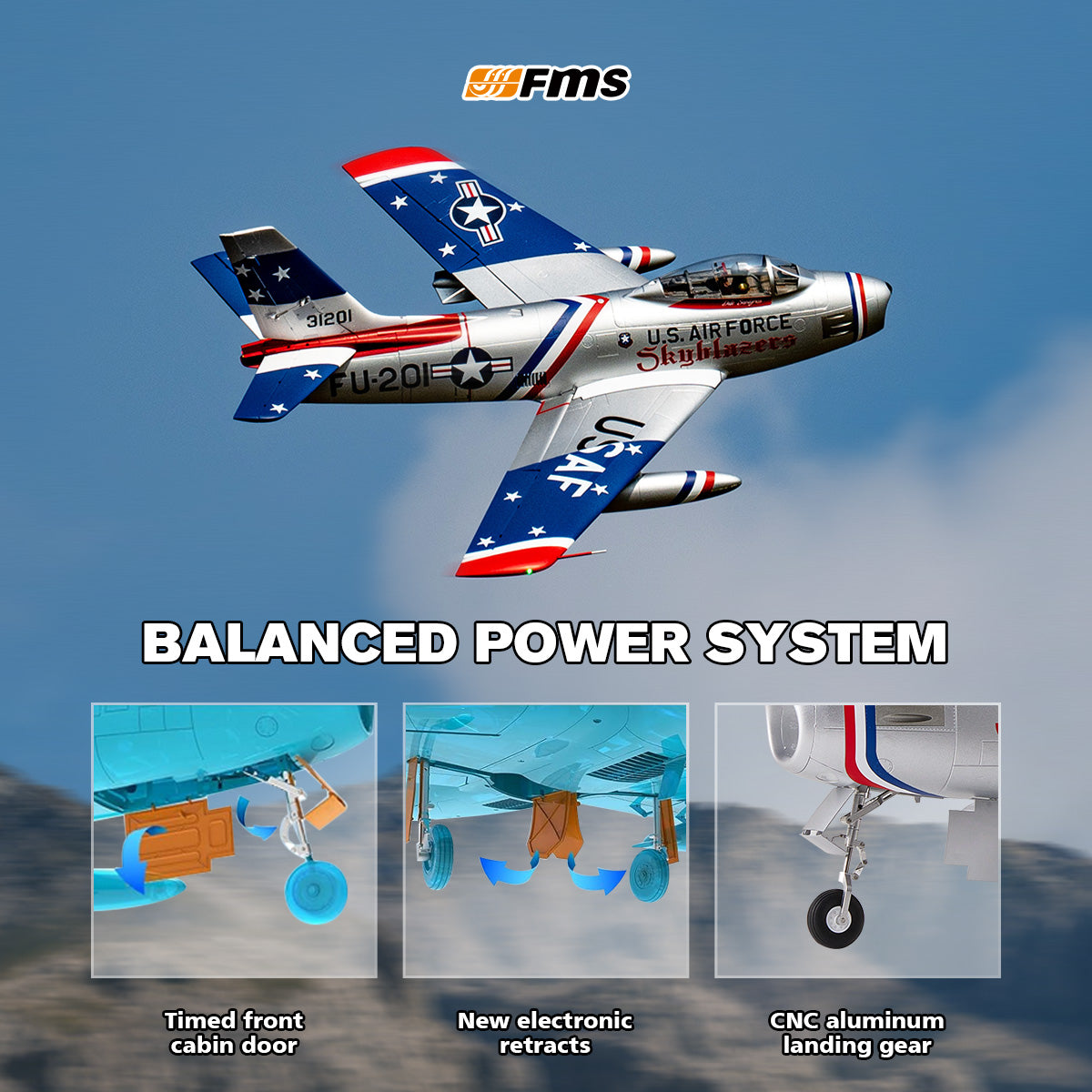 FMS EDF Jet 80mm F-86 Sabre PNP