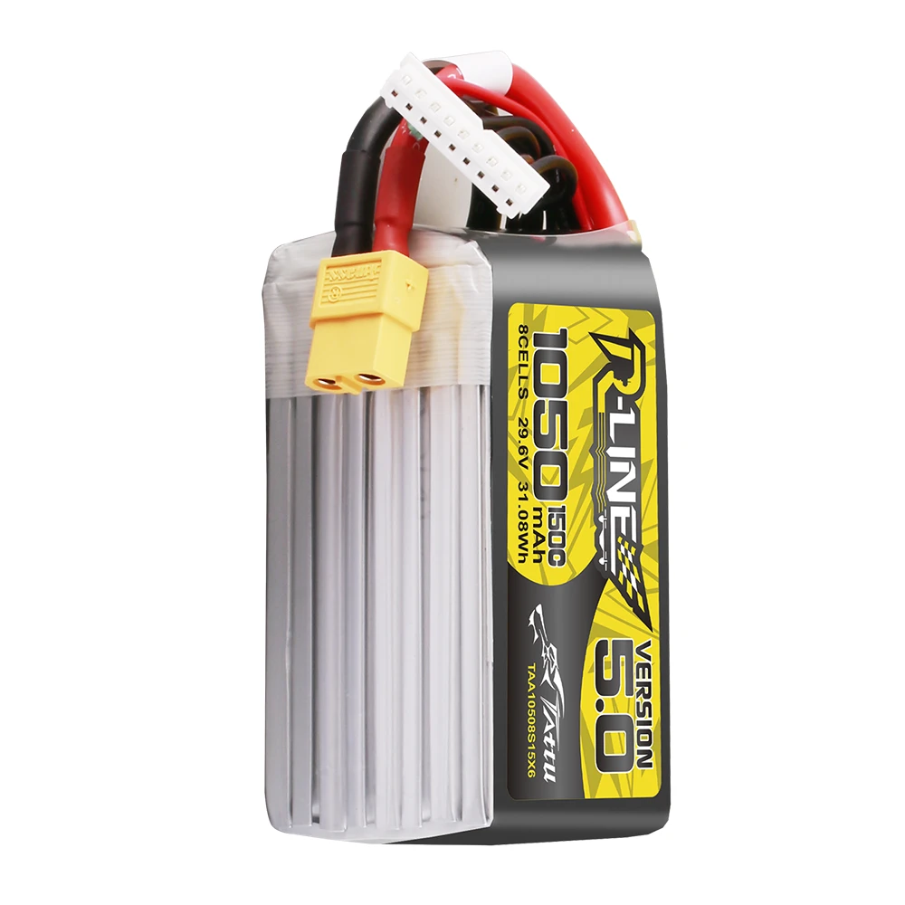 Tattu 1050mAh 8S 150C 29.6V Lipo Battery | XT60 Plug | R-Line 5.0