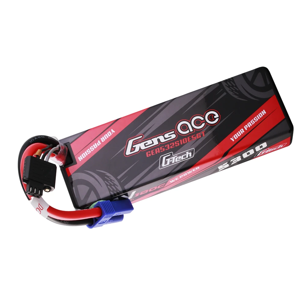 Gens ace 5300mAh 2S 100C 7.4V Lipo Battery | Hardcase | EC5 Plug | Car Classic