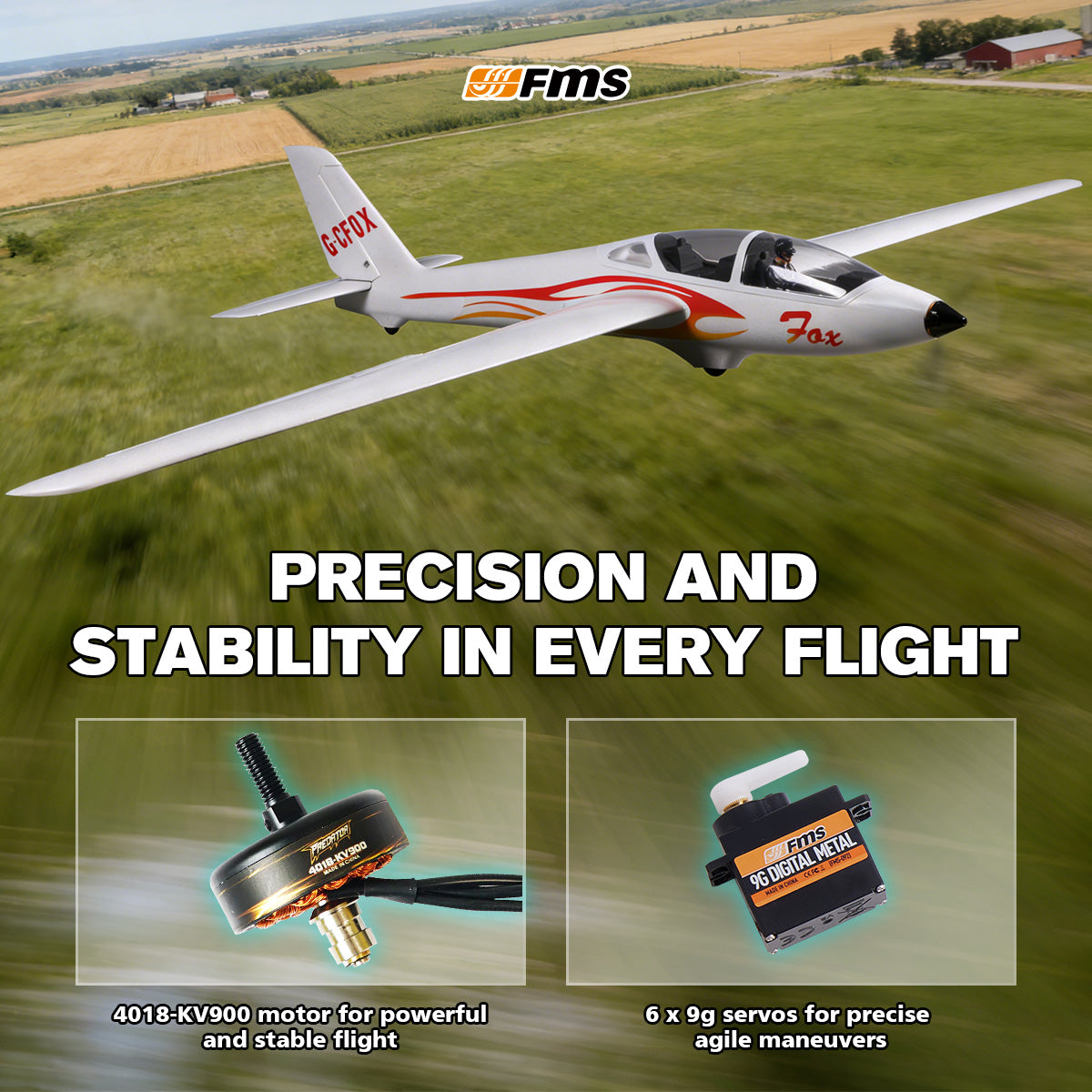 FMS 2300mm FOX V2 Glider PNP