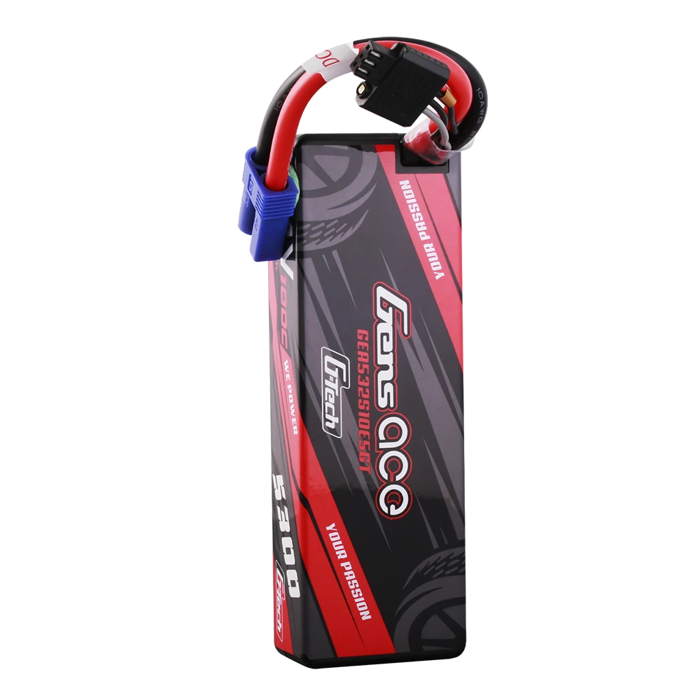 Gens ace 5300mAh 2S 100C 7.4V Lipo Battery | Hardcase | EC5 Plug | Car Classic