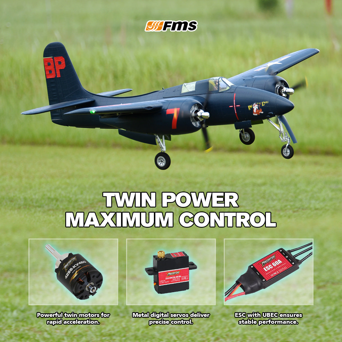 FMS 1700mm F7F Tigercat Blue PNP