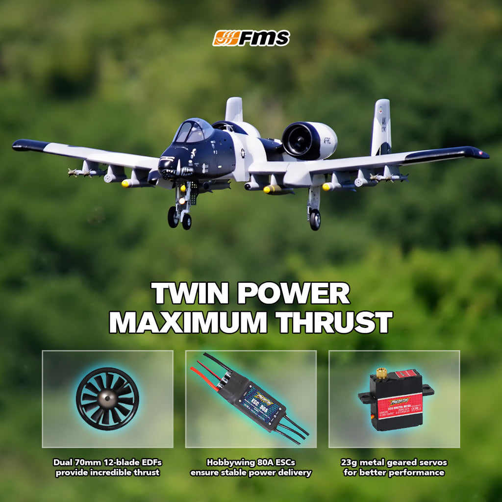 FMS EDF Jet Twin 70mm A-10 Thunderbolt II V2 PNP