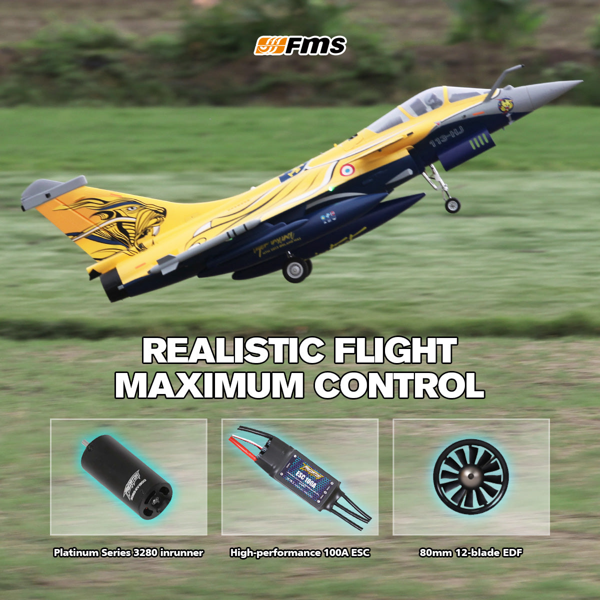 FMS EDF Jet 80mm Rafale PNP