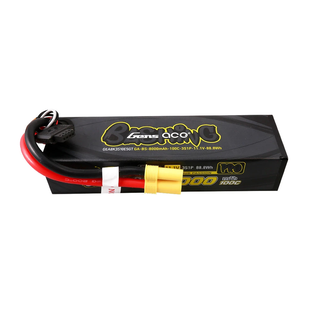 Gens ace 8000mAh 3S 100C 11.1V Lipo Battery | Hardcase | EC5 Plug | Bashing Pro
