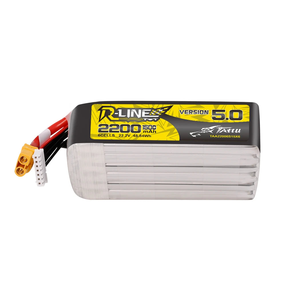 Tattu 2200mAh 6S 150C 22.2V Lipo Battery | XT60 Plug | R-Line 5.0