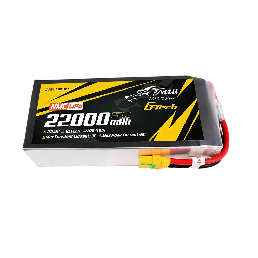 Tattu 22000mAh 6S 5C 22.2V Lipo Battery | XT90S-F Plug | Semi-solid