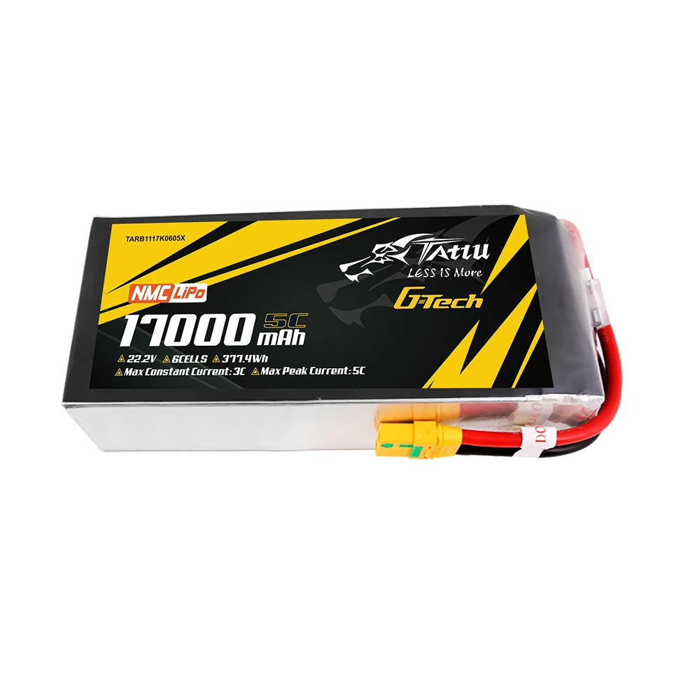 Tattu 17000mAh 6S 5C 22.2V Lipo Battery | XT90S-F Plug | Semi-solid