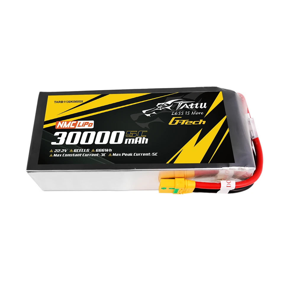 Tattu 30000mAh 6S 5C 22.2V Lipo Battery | XT90-S Plug | Semi-solid