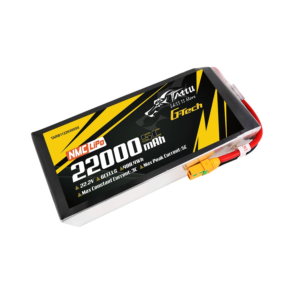 Tattu 22000mAh 6S 5C 22.2V Lipo Battery | XT90S-F Plug | Semi-solid