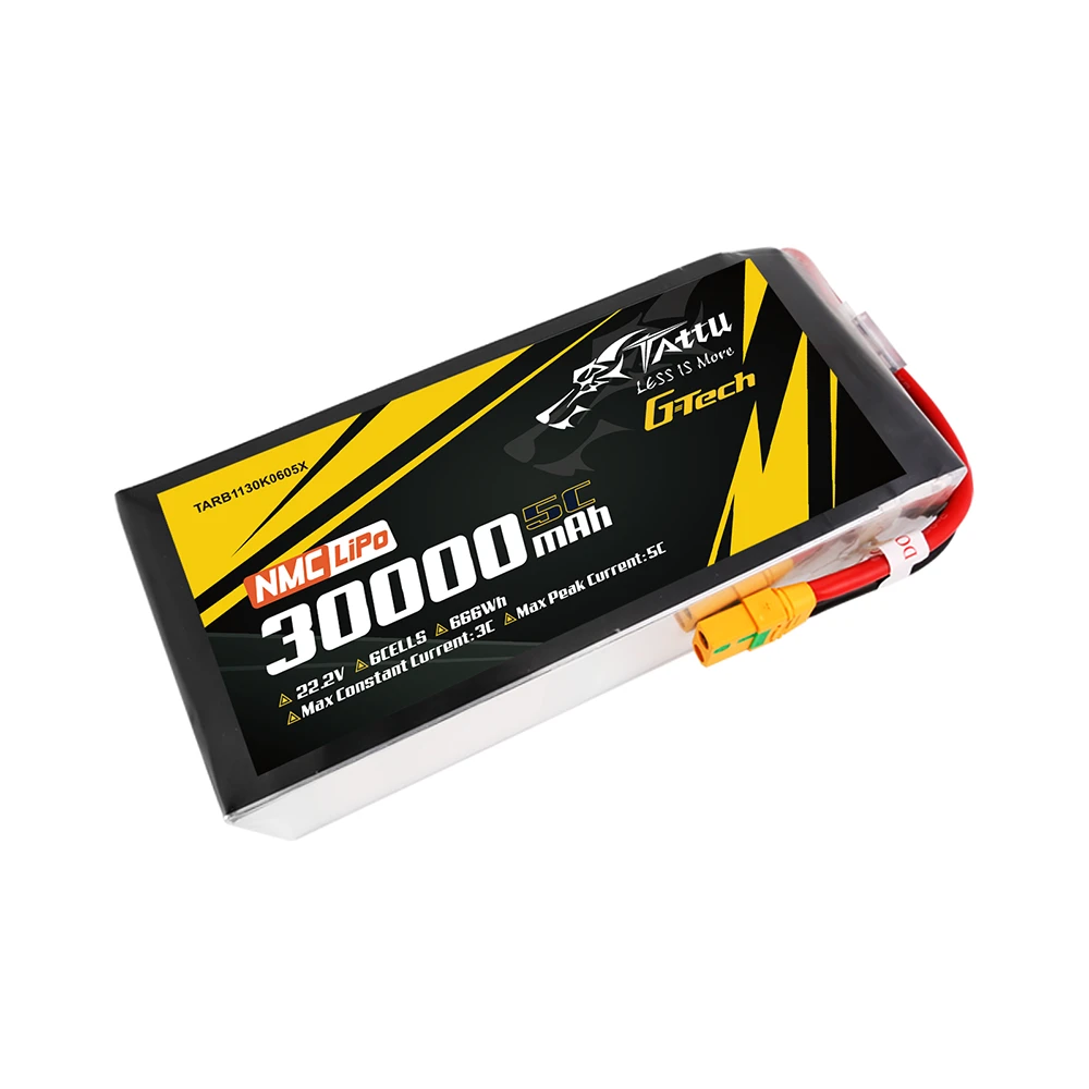 Tattu 30000mAh 6S 5C 22.2V Lipo Battery | XT90-S Plug | Semi-solid