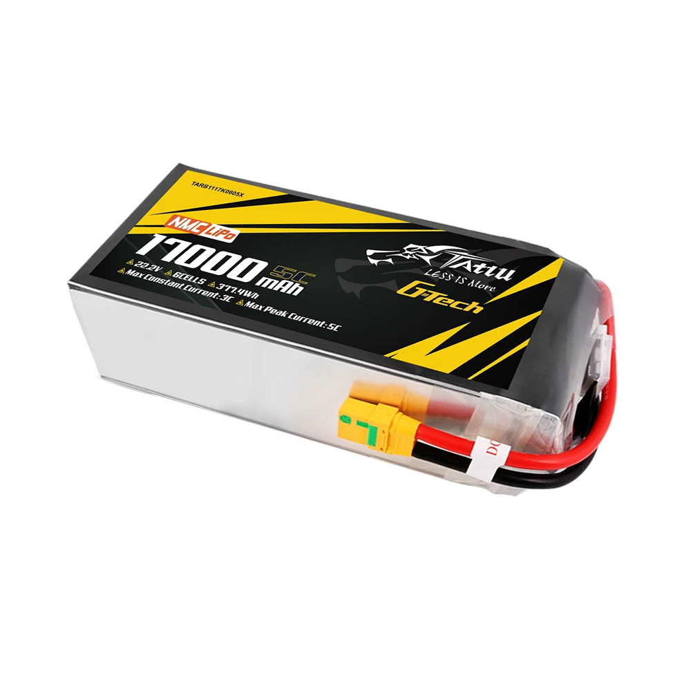 Tattu 17000mAh 6S 5C 22.2V Lipo Battery | XT90S-F Plug | Semi-solid