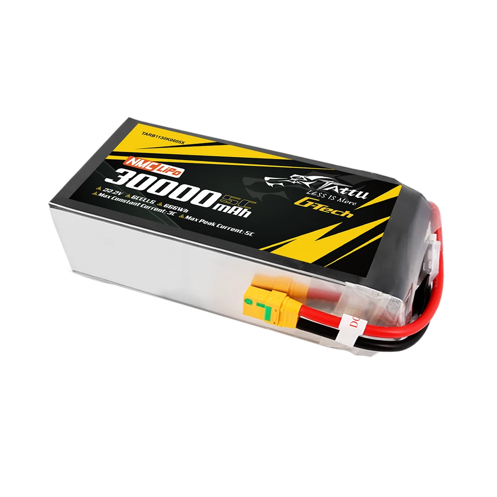 Tattu 30000mAh 6S 5C 22.2V Lipo Battery | XT90-S Plug | Semi-solid