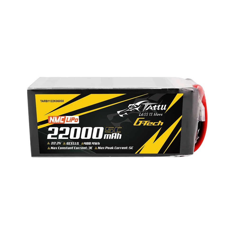 Tattu 22000mAh 6S 5C 22.2V Lipo Battery | XT90S-F Plug | Semi-solid