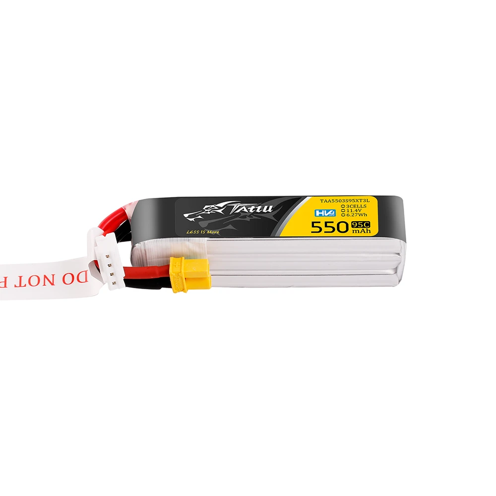 Tattu 550mAh 3S 95C 11.4V(HV) Long Lipo Battery | XT30 Plug | FPV Classic