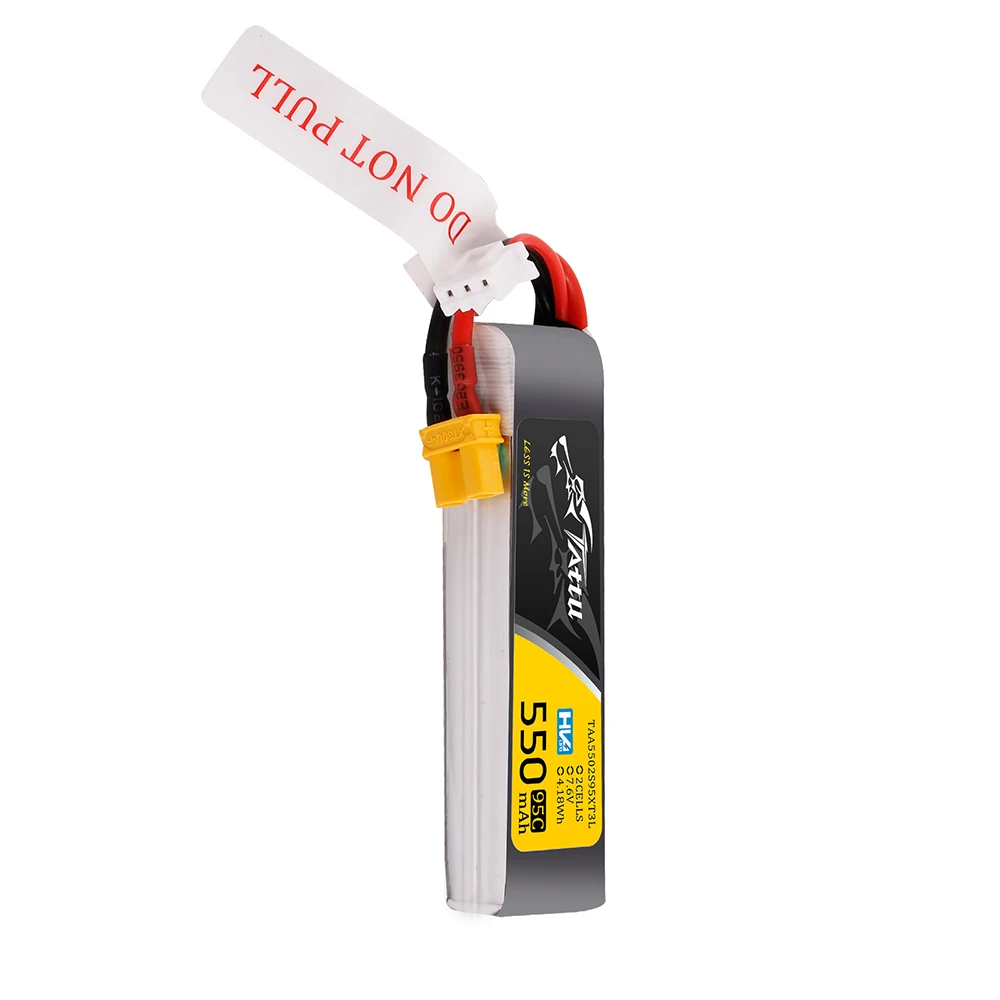 Tattu 550mAh 2S 7.6V(HV) Long Lipo Battery | XT30 Plug | FPV Classic