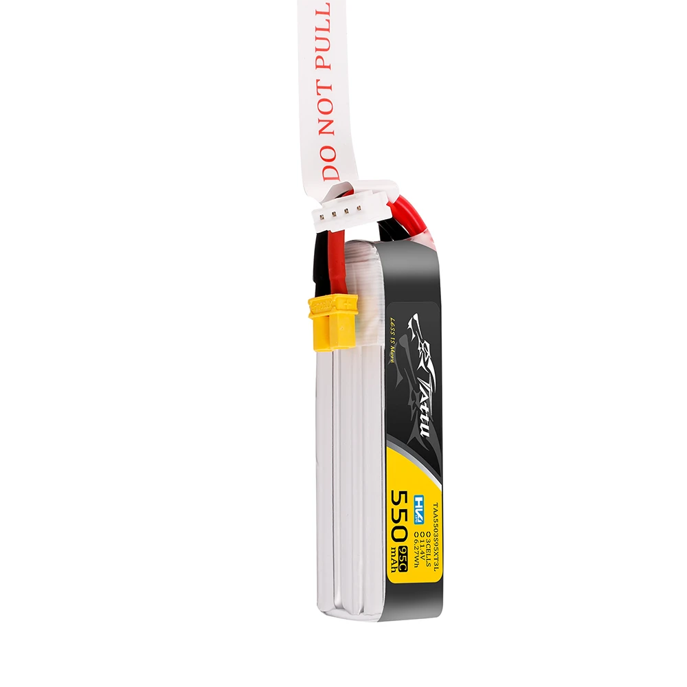 Tattu 550mAh 3S 95C 11.4V(HV) Long Lipo Battery | XT30 Plug | FPV Classic