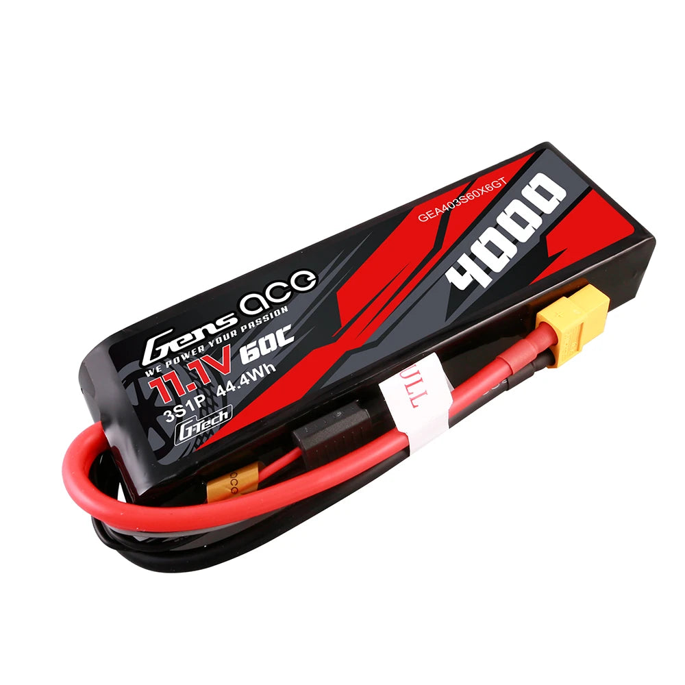 Gens ace 4000mAh 3S 60C 11.1V Lipo Battery | XT60 Plug | Car Classic