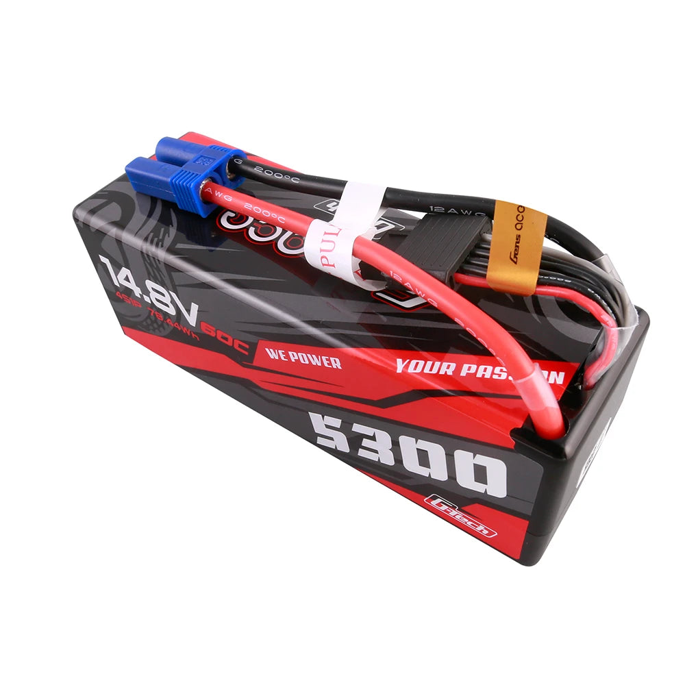 Gens ace 5300mAh 4S 60C 14.8V Lipo Battery | Hardcase | EC5 Plug | Car Classic