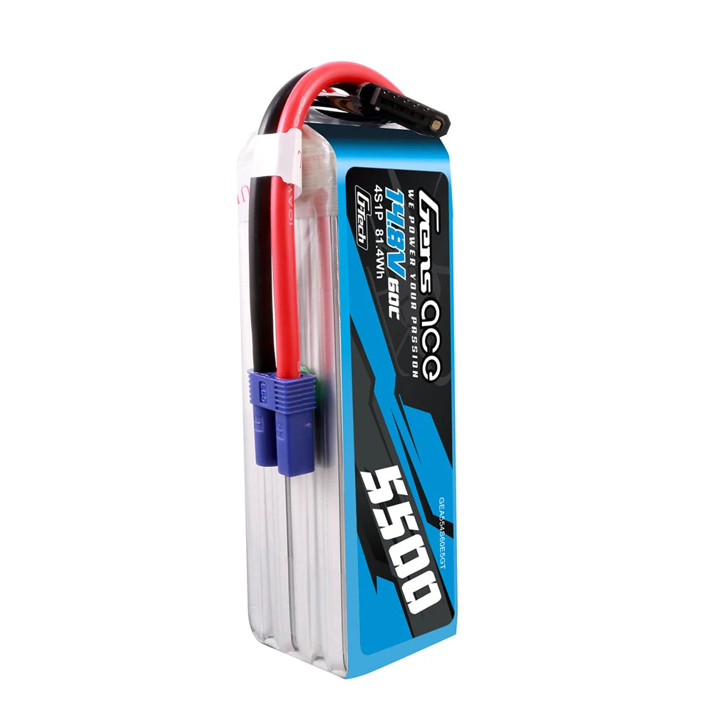 Gens ace 5500mAh 4S 60C 14.8V Lipo Battery | EC5 Plug | Air Classic