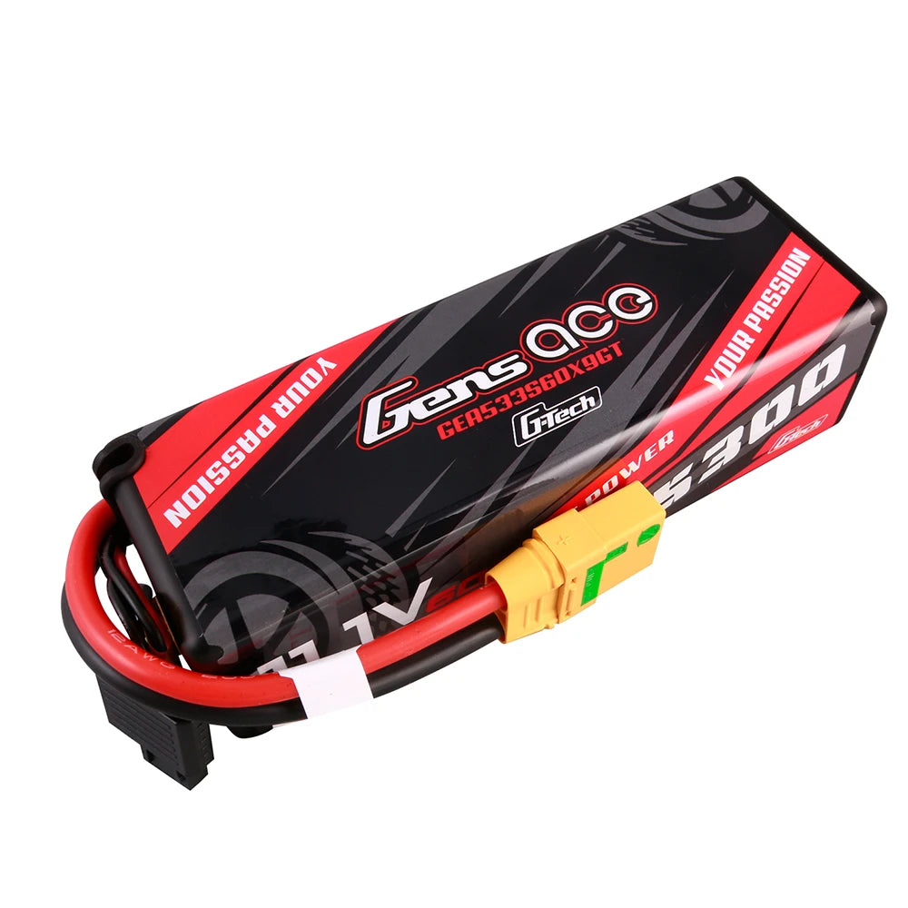 Gens ace 5300mAh 3S 60C 11.1V Lipo Battery | Hardcase | XT90 Plug | Car Classic