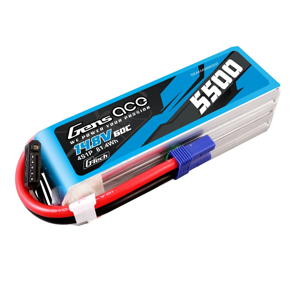 Gens ace 5500mAh 4S 60C 14.8V Lipo Battery | EC5 Plug | Air Classic
