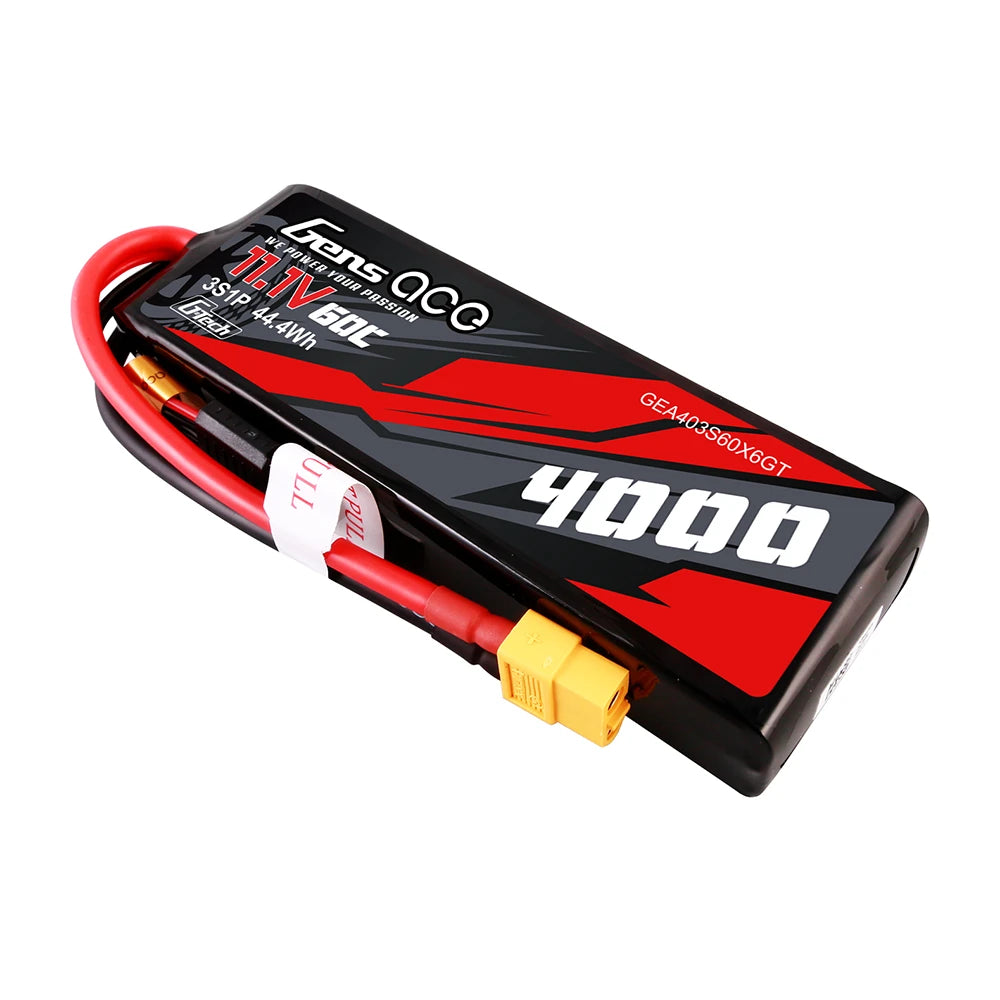 Gens ace 4000mAh 3S 60C 11.1V Lipo Battery | XT60 Plug | Car Classic