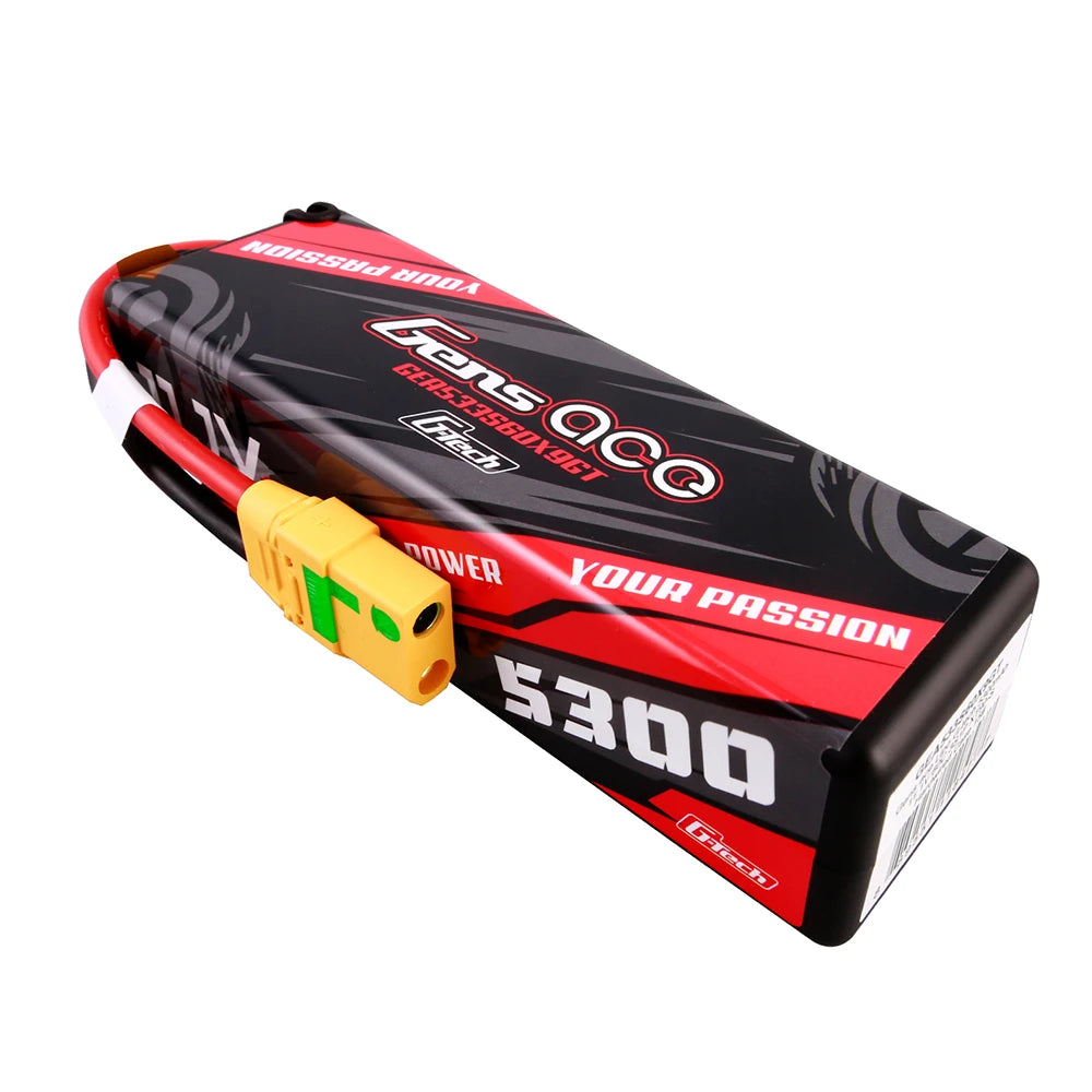 Gens ace 5300mAh 3S 60C 11.1V Lipo Battery | Hardcase | XT90 Plug | Car Classic
