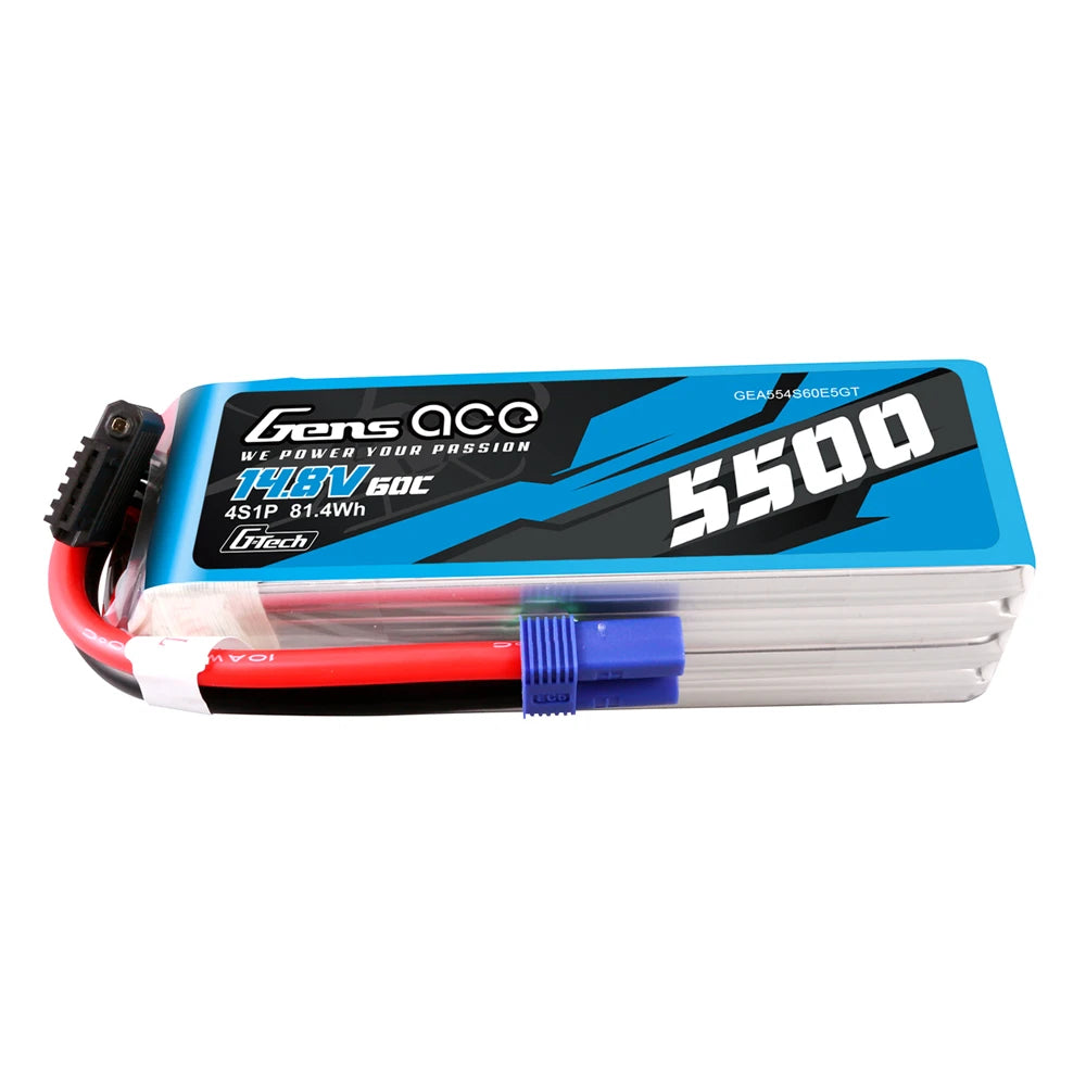 Gens ace 5500mAh 4S 60C 14.8V Lipo Battery | EC5 Plug | Air Classic