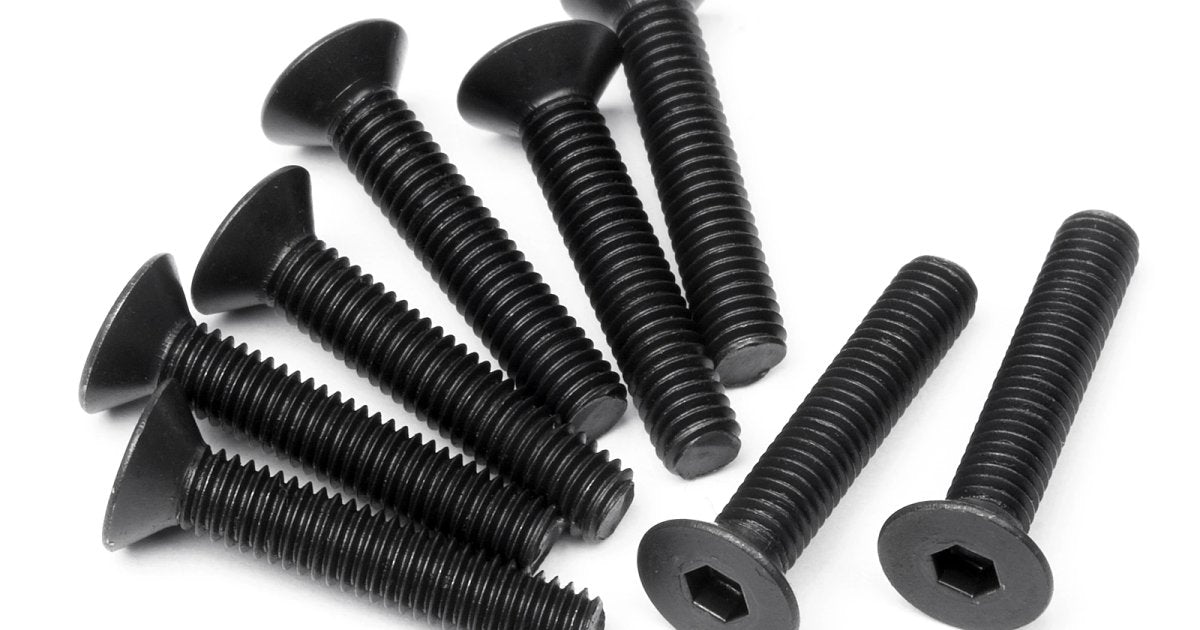 Flat Head Screw M3X16mm (Hex Socket/8pcs) - Model HPI100557 - HPI Racing