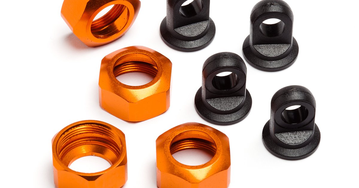 Shock Caps for 101090, 101091 and 101185 Trophy Series, 4pcs (Orange) - Model HPI101752 - HPI Racing