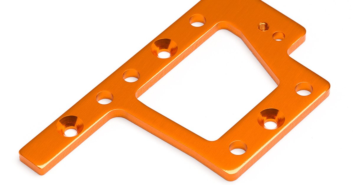 Center Gearbox Mounting Plate, Trophy Truggy Flux (Orange) - Model HPI101801 - HPI Racing