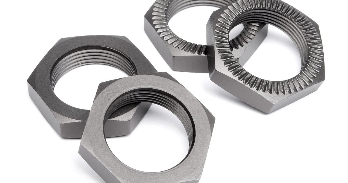 Wheel Nut, 24mm, Gunmetal, Baja 5SC/D-Box/Boss (4pcs) - Model HPI102216 - HPI Racing
