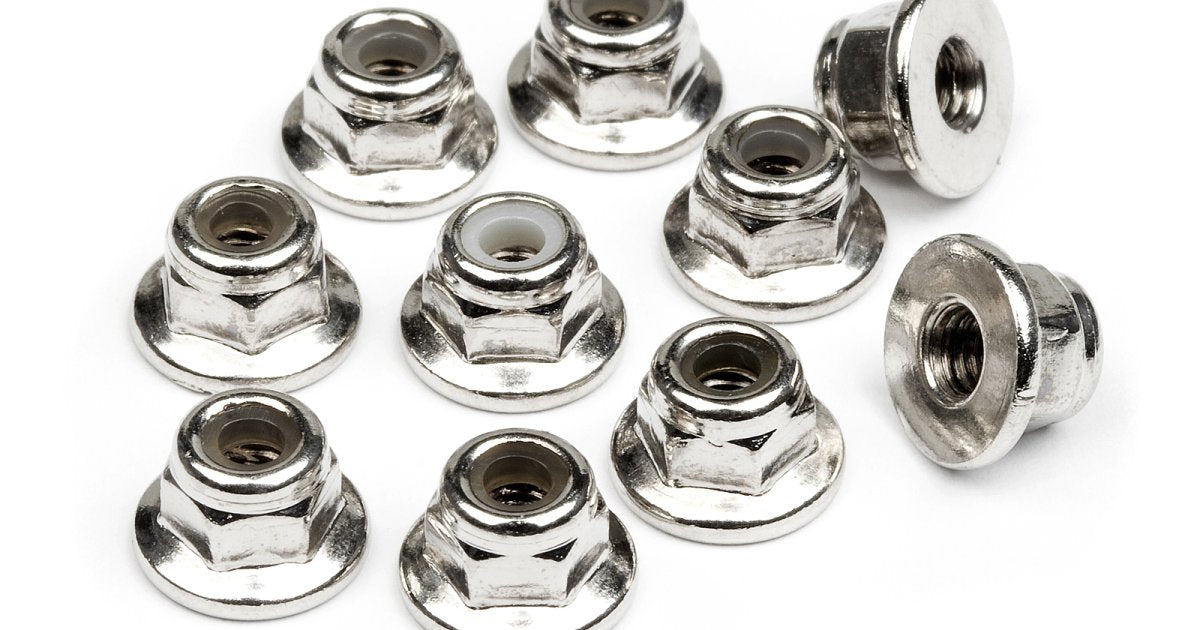 Flanged Lock Nut, M3 (10pcs) - Model HPI103671 - HPI Racing