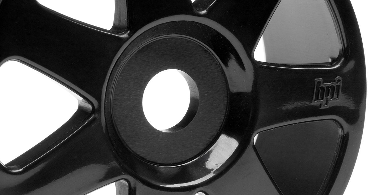 V7 1/8 Wheel, Black, 42X83mm (2pcs) - Model HPI103677 - HPI Racing