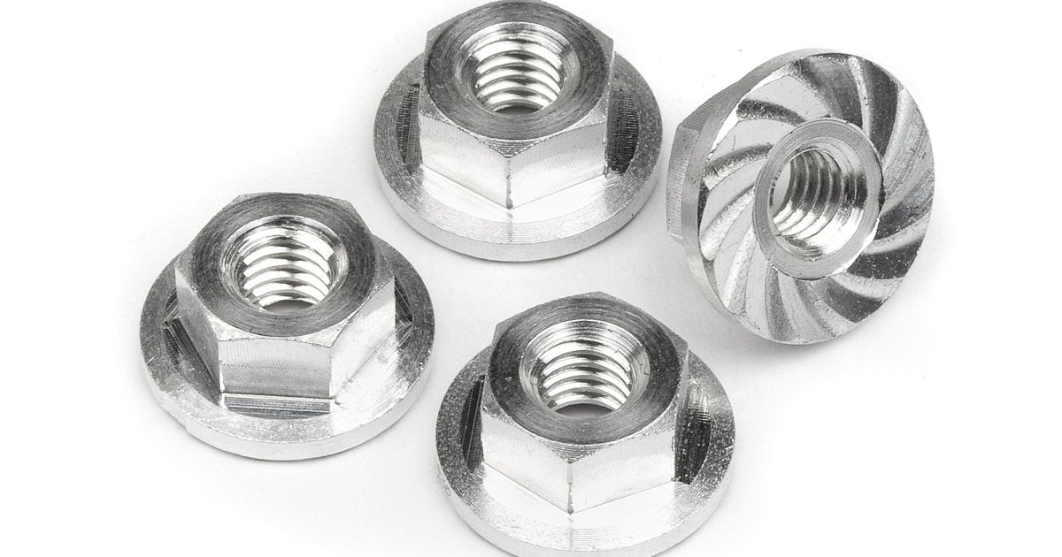 Serrated Flange Nut, M4X10.8mm (4pcs) - Model HPI103908 - HPI Racing