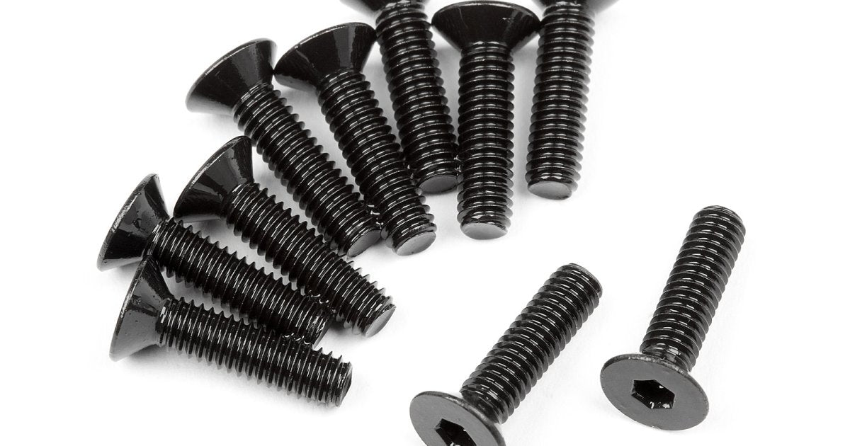 Flat Head Screw, M2.5X10mm, Hex Socket, (10pcs), Venture - Model HPI107375 - HPI Racing
