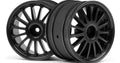 Black Tarmac Wheel, 2.2, 57X35mm, for the WR8 (2pcs) - Model HPI107972 - HPI Racing