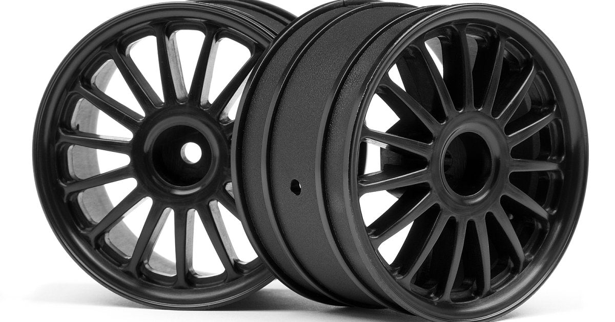 Black Tarmac Wheel, 2.2, 57X35mm, for the WR8 (2pcs) - Model HPI107972 - HPI Racing