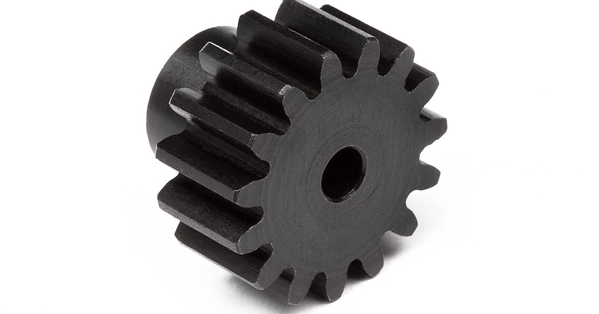 Pinion Gear, 15 Tooth, Shaft is 1M, 3.175mm, for the WR8 - Model HPI108267 - HPI Racing