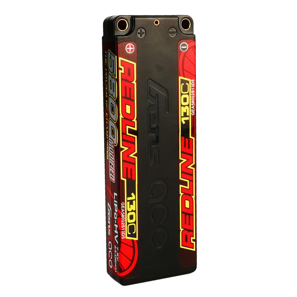 Gens ace 5800mAh 2S 130C 7.6V(HV) Lipo Battery | 5.0mm bullet | Redline 1.0