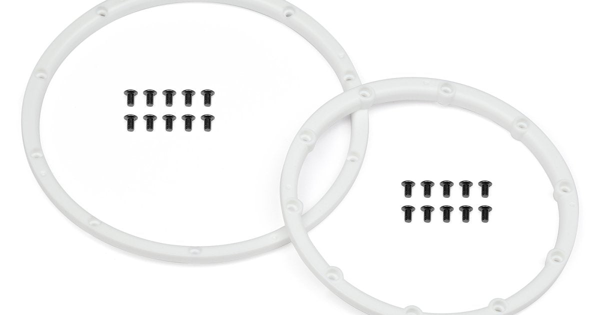 White Wheel Bead Lock Rings, for the Baja 5 (2pcs) - Model HPI110545 - HPI Racing