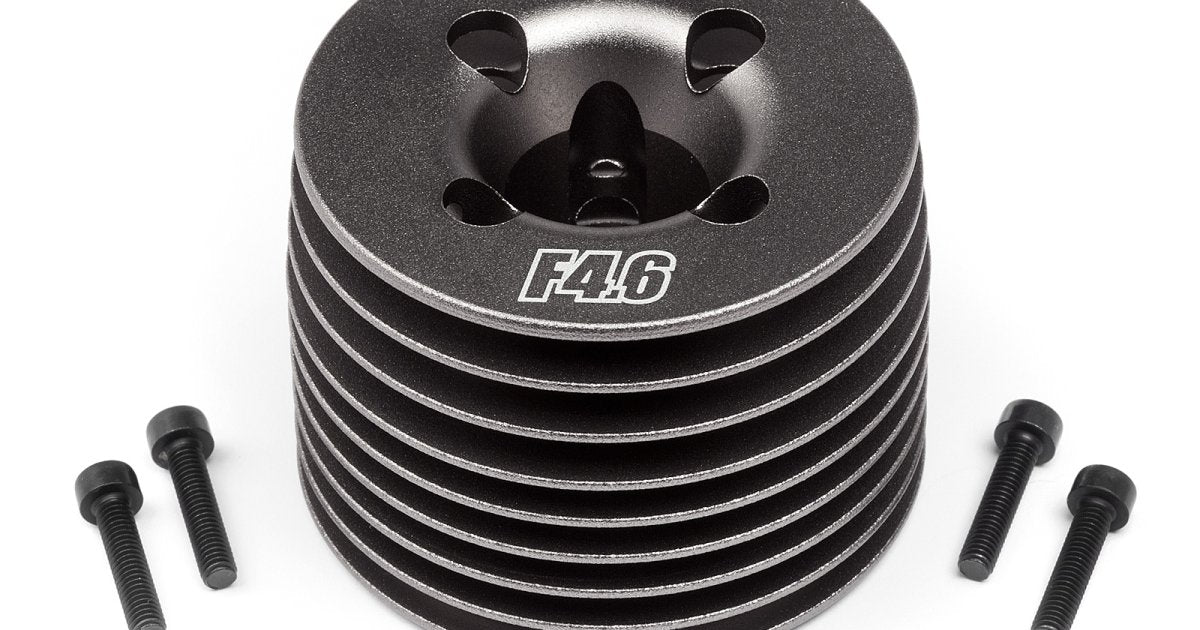 Gunmetal Aluminum Heatsink Head, for the F4.6 V2 Engine - Model HPI111605 - HPI Racing