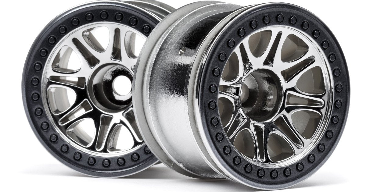 Chrome Split 8 Truck Wheel, for the Firestorm, and Wheely King (2pcs) - Model HPI113336 - HPI Racing