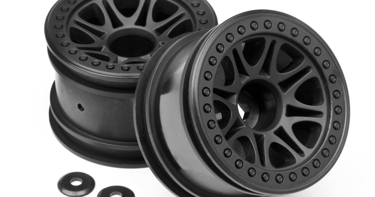 Black Split 8 Truck Wheel, for the Firestorm or Wheely King (2pcs) - Model HPI113337 - HPI Racing