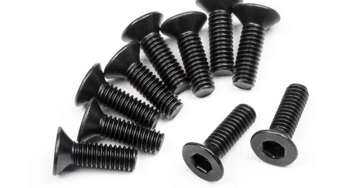 Flat Head Screw, M2.5X8mm, Hex Socket, (10pcs), RS4 Sport 3 - Model HPI113719 - HPI Racing