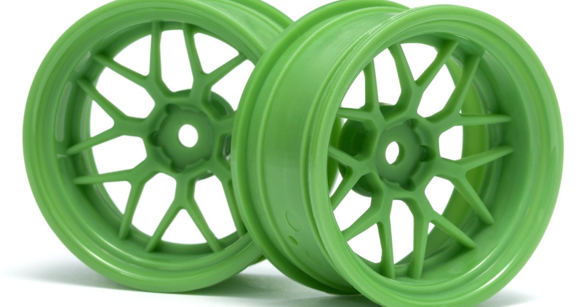Tech 7 Wheel, Green, 52X26mm, 9mm Offset, (2pcs) - Model HPI116532 - HPI Racing